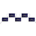 Santex 5666 - 8, banderole joyeux anniversaire mtallise 5m bleu fonc