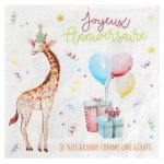 Santex 6756 - 99, sachet de 20 serviettes anniversaire zoo party