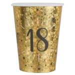 Santex 6788 - 18, sachet de 10 gobelets age étincelant métal, 18 ans Santex 6788 - 18, sachet de 10 gobelets age étincelant métal, 18 ans