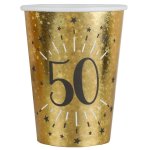 Santex 6788 - 50, sachet de 10 gobelets age étincelant métal, 50 ans Santex 6788 - 50, sachet de 10 gobelets age étincelant métal, 50 ans