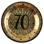 Santex 6789 - 70, sachet de 10 assiettes age tincelant mtal 70 ans