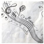 Santex 70086 - 1, sachet de 20 serviettes notes de musique en papier