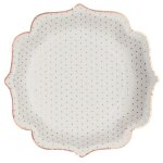 Santex 7094 - 1, sachet de 10 assiettes pois brillants, blanches