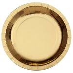 Lot de 10 assiettes en carton brillantes 26 cm, or