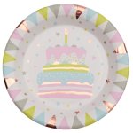 Santex 7230 - 99, lot de 10 assiettes anniversaire 1 an en carton brillant