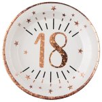 Santex 7348 - 18, sachet de 10 assiettes age tincelant mtal 18 ans rose gold