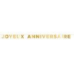 Santex 7356 - 3, banderole lettres joyeux anniversaire 2m50 or