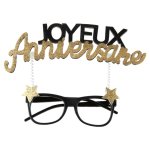 Santex 7367 - 3, lunettes pailletes joyeux anniversaire etincelant, or