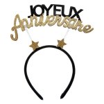 Serre t�te anniversaire etincelant, or