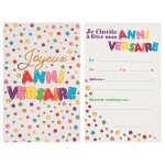 Santex 7516 - 99, sachet de 6 cartes d'invitation anniversaire ballon mtallis