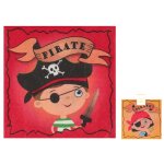Santex 7521 - 99, sachet de 20 serviettes pirate enfant color�es