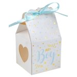 Santex 7608 - 6, lot de 6 boites carton m�tallis�es baby shower, ciel