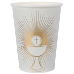 Santex 7965 - 3, sachet de 10 gobelets c�r�monie religieuse, blanc / or