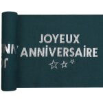 Santex 7975 - 47 - 30, chemin de table anniversaire coton star d'un jour, bleu canard / argent Santex 7975 - 47 - 30, chemin de table anniversaire coton star d'un jour, bleu canard / argent