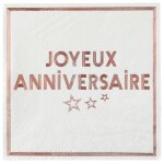 Santex 7985 - 1, sachet de 10 serviettes anniversaire star d'un jour blanc / rose gold