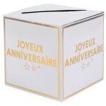 Santex 7987 - 3, tirelire anniversaire star d'un jour, blanc / or