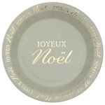 Santex 8113 - 103, paquet de 10 assiettes joyeux no�l scintillant, 22, 5cm sauge