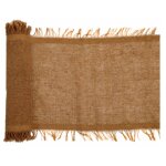 Santex 8272 - 14 - 30, chemin de table franges 3m en coton, chocolat