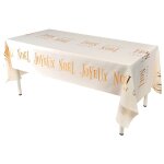Santex 8617 - 25, nappe joyeux nol feuilles d'hiver, 2, 56m or / ivoire