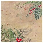 Santex 8691 - 99, sachet de 10 serviettes brindille nol en papier