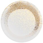 Santex 8698 - 1, paquet de 10 assiettes no�l confettis, 22, 5cm blanc