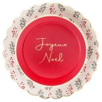 Santex 8702 - 99, paquet de 10 assiettes houx de no�l 23cm