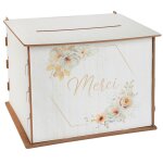 Santex 8966 - 1, tirelire tendresse rectangle en bois 20x20x23cm