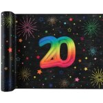 Santex 9011 - 20 - 30, chemin de table anniversaire festicolor 3m, 20 ans