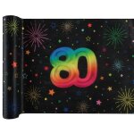 Santex 9011 - 80 - 30, chemin de table anniversaire festicolor 3m, 80 ans