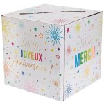 Santex 9031 - 1, tirelire anniversaire festicolor, multi / blanc