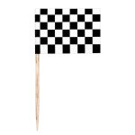 Set de 24 mini drapeaux racing  damier sur pic 7cm