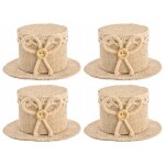 Set de 4 contenants lin chapeau 6, 5cm