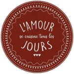 Set de table rond l'amour se cuisine � 38cm