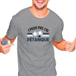 T - shirt j'peux pas j'ai ptanque, gris taille xl