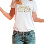 T - shirt maman d'amour, blanc taille m