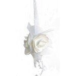 Destockage, suspension boule de roses avec perles, blanc