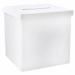 Tirelire neutre unie cube, blanc