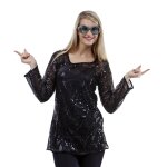 Destockage, tunique adulte femme sequin noire, taille s / m