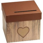 Urne carton motif bois avec coeur