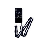 Coque pour iphone x / xs black / white strap - selflove iphoria