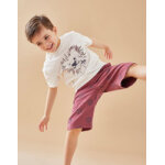 Bermuda en twill, aubergine