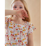 Blouse  manches courtes  imprim papillon, multicolore