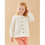 Blouse en popeline ajoure, cru