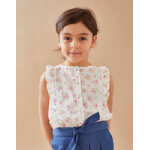 Blouse sans manches  imprims fleuris, cru