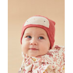 Bonnet chouette en tricot, rose