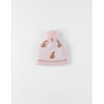 Bonnet poires en tricot, rose clair / caramel