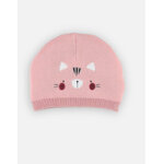 Bonnet en tricot, rose clair