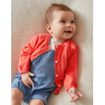 Cardigan en tricot fin, rouge corail Cardigan en tricot fin, rouge corail