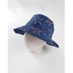 Chapeau r�versible � imprim� �toile de mer, bleu marine / orange