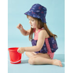 Chapeau rversible  imprim tortue, bleu marine / rouge